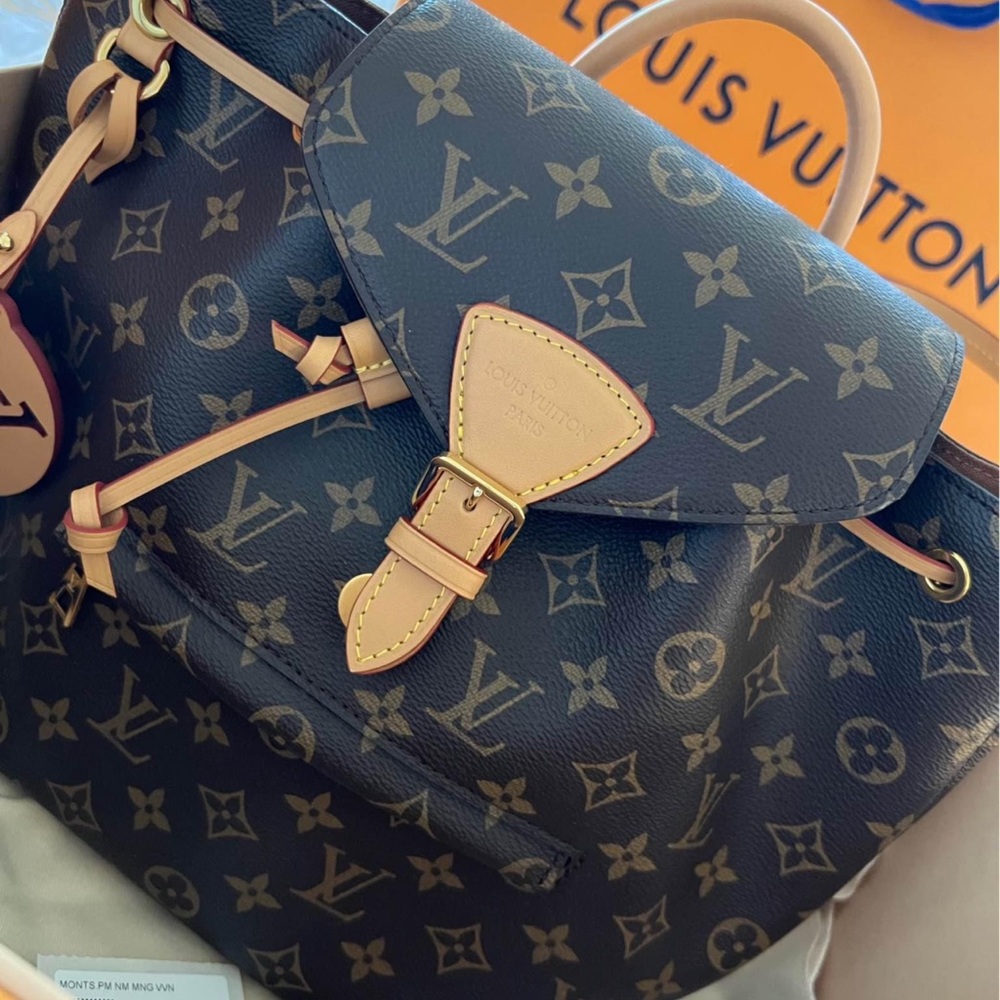 LOUIS VUITTON
Montsouris NM PM Monogram Canvas Backpack Bag Brown